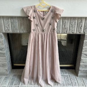 Joyfolie Blush tulle rhinestone dress